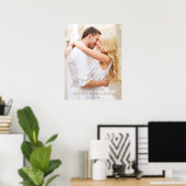 Gold Modernes Script Foto Hochzeit Willkommen Eleg Poster (Heimbüro)