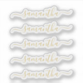 Gold Modernes Script Personalisiert Name Sticker (Vorderseite)