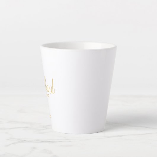 Gold Modernes Script Personalisiert Trauzeuge Milchtasse (Vorderseite)