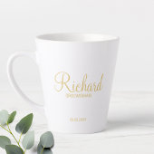 Gold Modernes Script Personalisiert Trauzeuge Milchtasse
