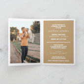 Gold Modernes Texturierungs-Foto Abschluss Einladung (Innenseite)