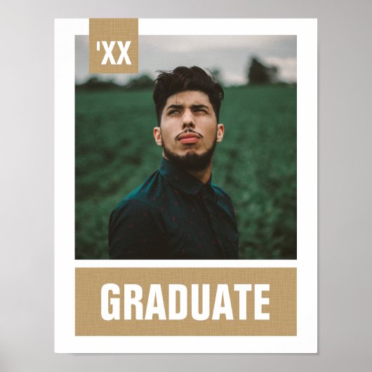 Gold Modernes Texturierungs-Foto Abschluss Poster (Vorne)