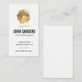 Gold Modernes Zuhause Icon / Gold Brushed Visitenkarte (Vorne/Hinten)