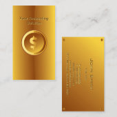 Gold Money Sign Accounting Solution Business Card Visitenkarte (Vorne/Hinten)
