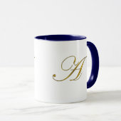 Gold Monogram A Coffee Mugs Tasse (VorderseiteRechts)