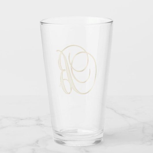 Gold Monogram B Glas (Rückseite)