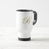 Gold Monogram B Kaffeemuggel und Steine Reisebecher (VorderseiteRechts)