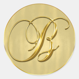Gold Monogram B Siegel Hochzeitsfeiertag Runder Aufkleber