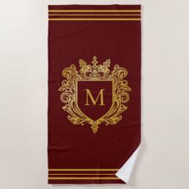 Gold Monogram Beach Handtuch