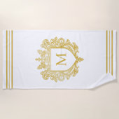 Gold Monogram Beach Handtuch (Vorderseite)