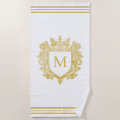 Gold Monogram Beach Handtuch (Vorderseite)