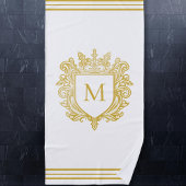 Gold Monogram Beach Handtuch