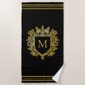 Gold Monogram Beach Handtuch (Vorderseite)