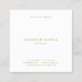 Gold Monogram Beruflich Elegant Modernes Einfaches Quadratische Visitenkarte (Rückseite)