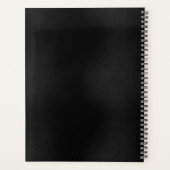 Gold Monogram Black Leather Look Planer (Rückseite)