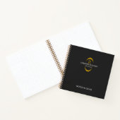 Gold Monogram Black Modern Elegantes Business Notizblock (Innenseite)