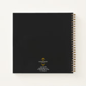 Gold Monogram Black Modern Elegantes Business Notizblock (Rückseite)