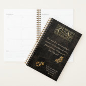 Gold Monogram Brown Leather Business Plane Planer (Anzeige)
