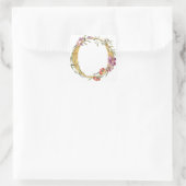 Gold MONOGRAM Buchstabe O mit Blume Quadratischer Aufkleber (Tasche)