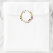 Gold MONOGRAM Buchstabe O mit Blume Runder Aufkleber (Tasche)
