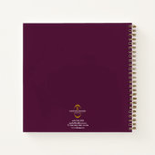 Gold Monogram Burgundy Modernes Elegantes Business Notizblock (Rückseite)