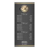 Gold Monogram Bürstenmetall Nail Salon 3 Service Werbekarte (Vorne)
