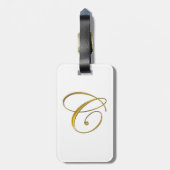 Gold Monogram C Gepäckanhänger (Rückseite vertikal)