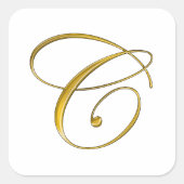 Gold Monogram C Stickers (Vorderseite)