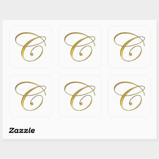 Gold Monogram C Stickers (Blatt)