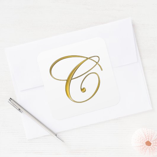 Gold Monogram C Stickers (Umschlag)