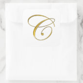 Gold Monogram C Stickers (Tasche)