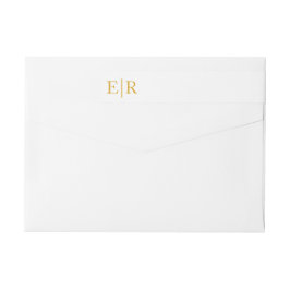 Gold Monogram Calligraphy Wedding Rücksendeadresse