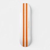 Gold Monogram Classic Orange White Racing Stripes Skateboard (Vorne)