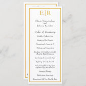 Gold Monogram Classic Wedding Programm (Vorne/Hinten)