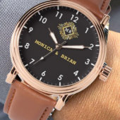 Gold Monogram couple names gift Armbanduhr