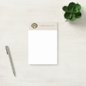 Gold Monogram Creamy White Leather Look Elegant Post-it Klebezettel (Büro)