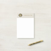 Gold Monogram Creamy White Leather Look Elegant Post-it Klebezettel (Auf Schreibtisch)