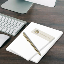 Gold Monogram Creamy White Leather Look Elegant Post-it Klebezettel