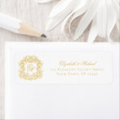 Gold Monogram Crest Wedding Return Address (Insitu)
