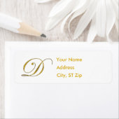 Gold Monogram D Address Labels (Insitu)