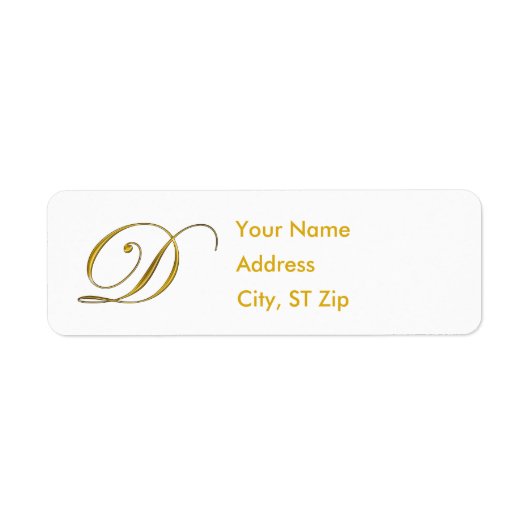 Gold Monogram D Address Labels (Vorne)