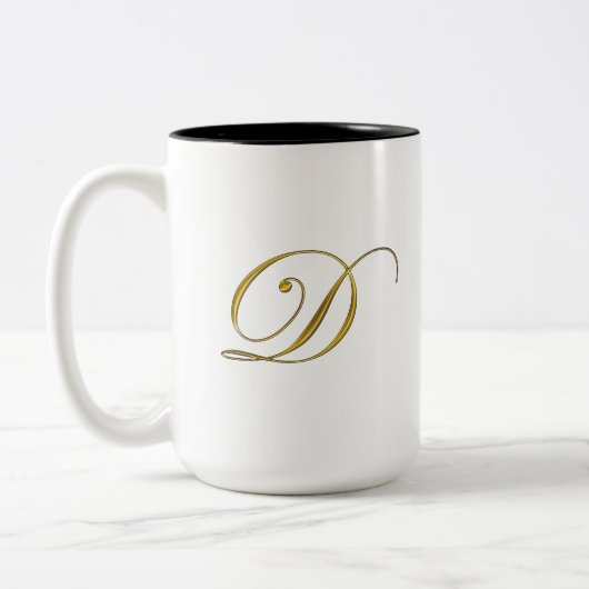 Gold Monogram D Tasse und Steine (Links)