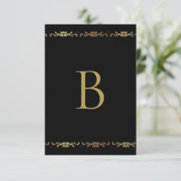 Gold Monogram Damask Elegant Vielen Dank
