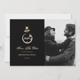 Gold Monogram Diamond Wedding Foto Save The Date