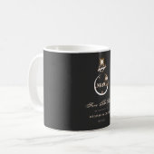 Gold Monogram Diamond Wedding Save the Date Kaffeetasse (Vorderseite Links)