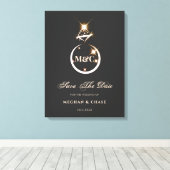 Gold Monogram Diamond Wedding Save the Date Leinwanddruck (Insitu (Holzboden))