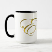 Gold Monogram E Tasse und Steine (Links)