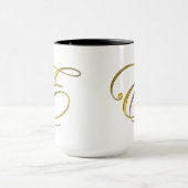 Gold Monogram E Tasse und Steine (Zentrum)