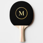 Gold Monogram Elegant Black Template Trendy Tischtennis Schläger (Rückseite)