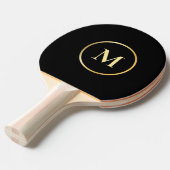 Gold Monogram Elegant Black Template Trendy Tischtennis Schläger (Vorderseite)